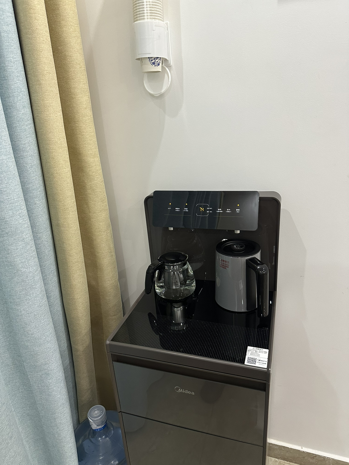 [店长推荐]美的(Midea)茶吧机 家用立式温热饮水机高端智能办公下置式多功能自动茶吧 YR1620S-X 钛钢灰晒单图