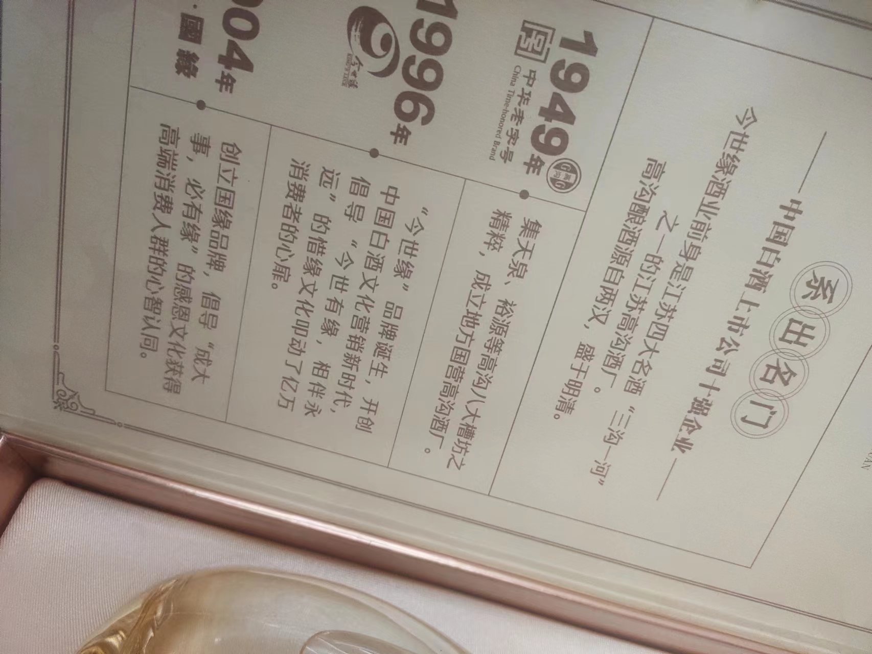 今世缘礼赞42度浓香型白酒500ml*1单瓶商务宴会送礼酒水纯粮酿造晒单图