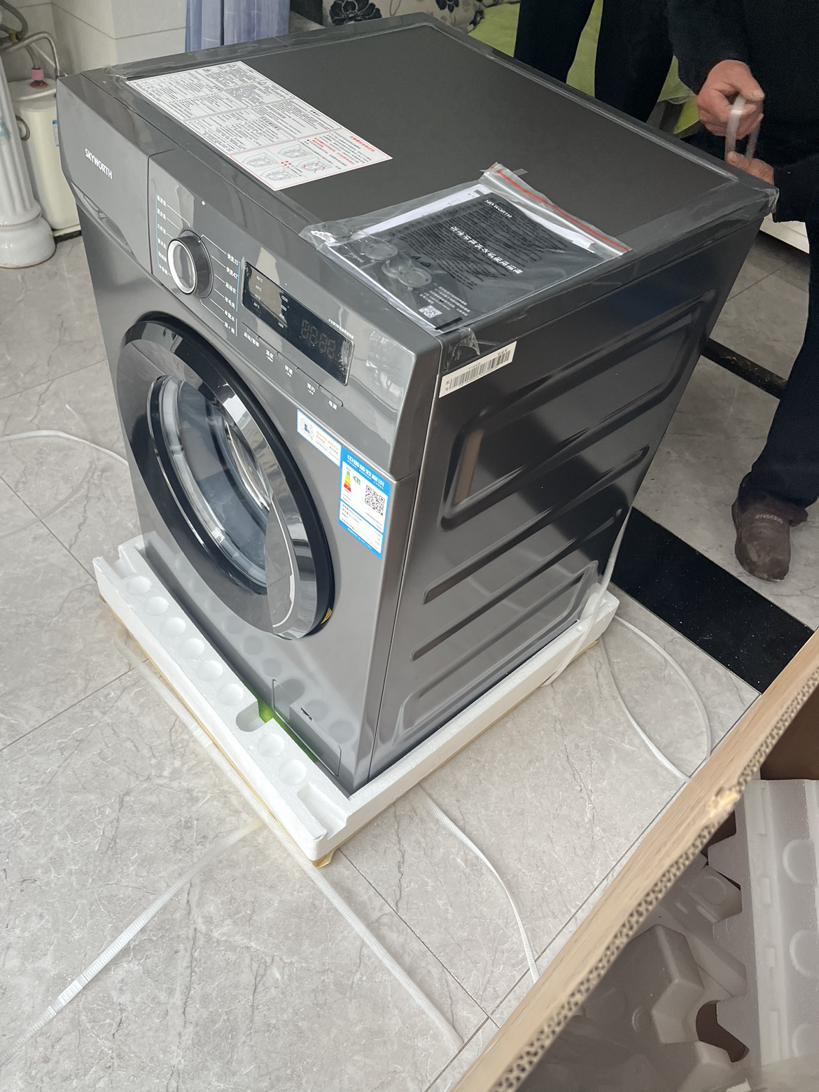 创维10.1公斤滚筒洗衣机F100EB变频一级能效高温除菌超薄节能晒单图