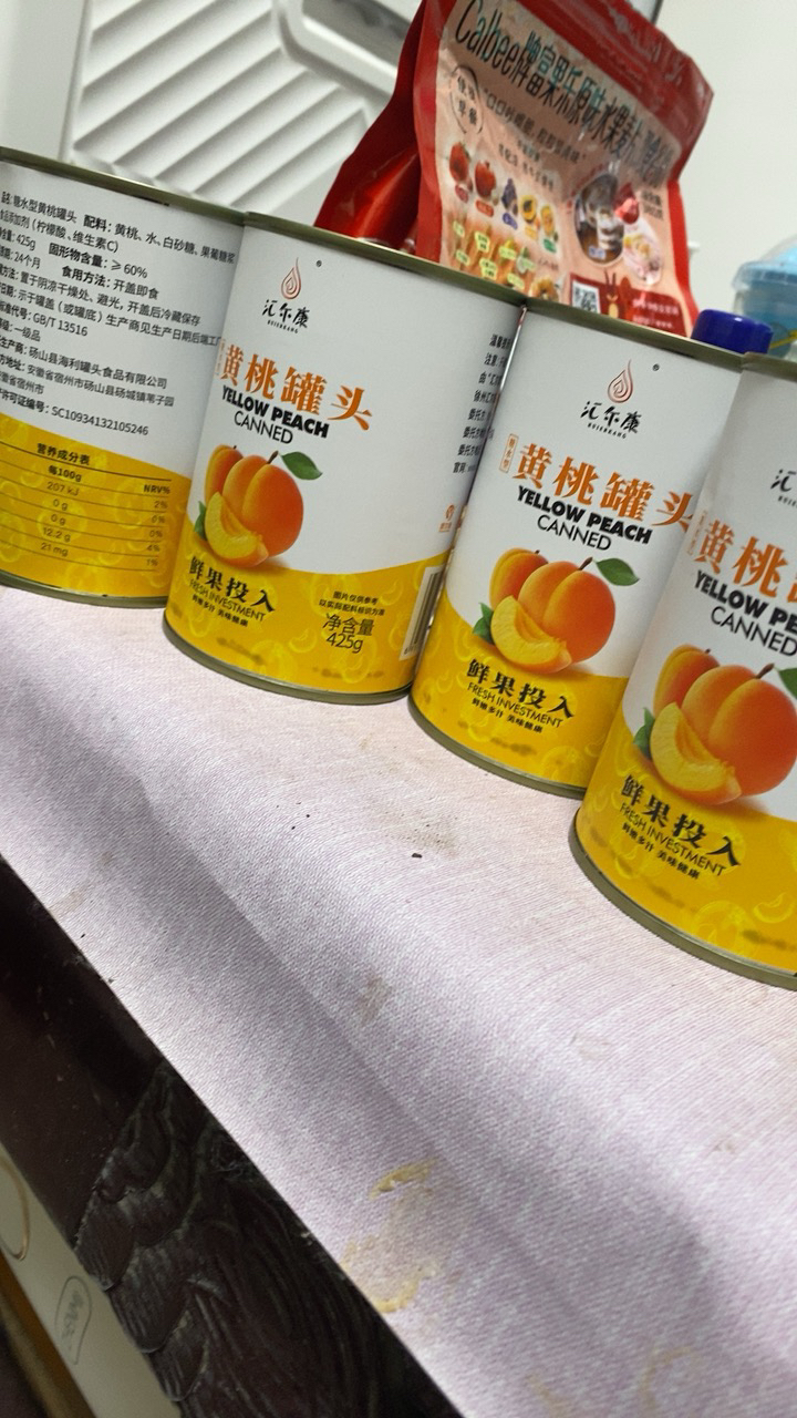 汇尔康 果汁黄桃水果糖水罐头425gx1罐 对开新鲜水果罐头即食休闲零食特产晒单图