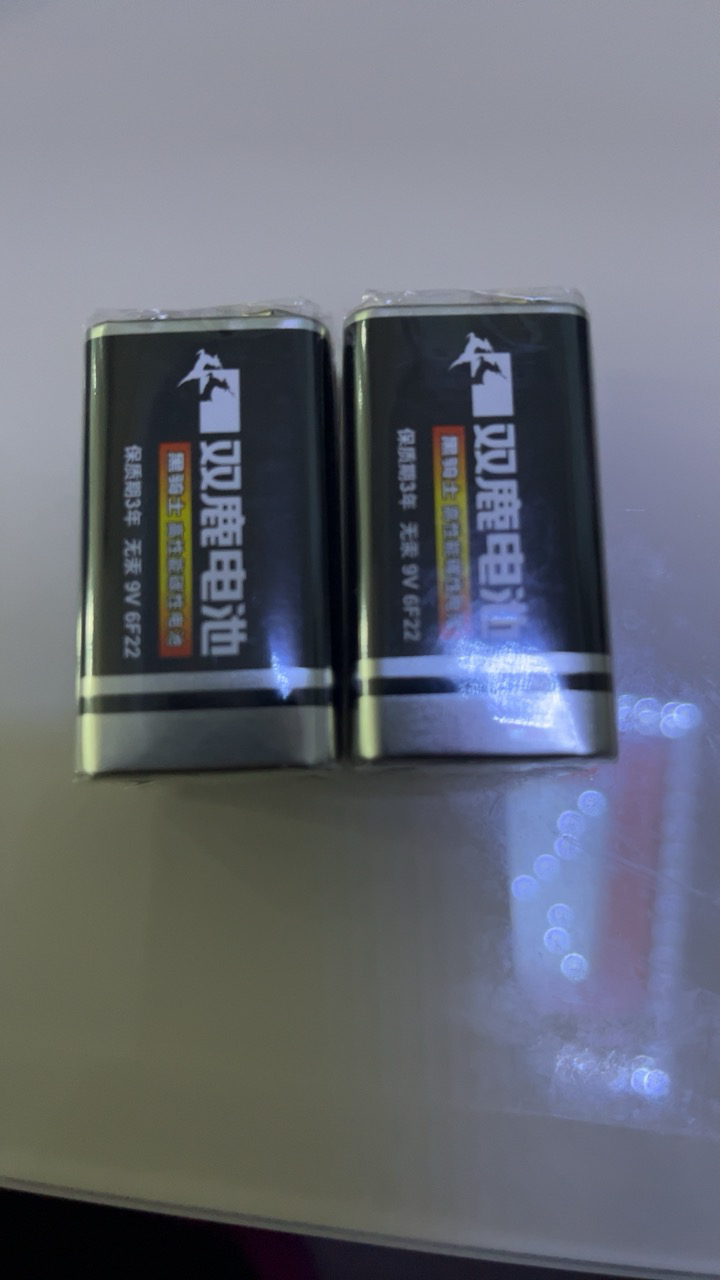 双鹿电池9v电池方块电池6F22方形碳性电池万用表万能表音响玩具麦克风遥控器体温枪叠层电池6lr61九伏晒单图