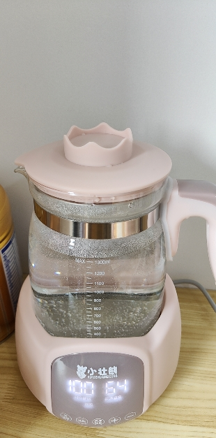 小壮熊 恒温壶 婴儿调奶器 温奶暖奶器 多功能冲泡奶粉开水壶 粉1.3L晒单图