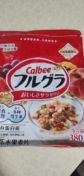 [临期特价]Calbee/卡乐比进口原味水果麦片380g即食燕麦片早餐饱腹食品冲饮晒单图