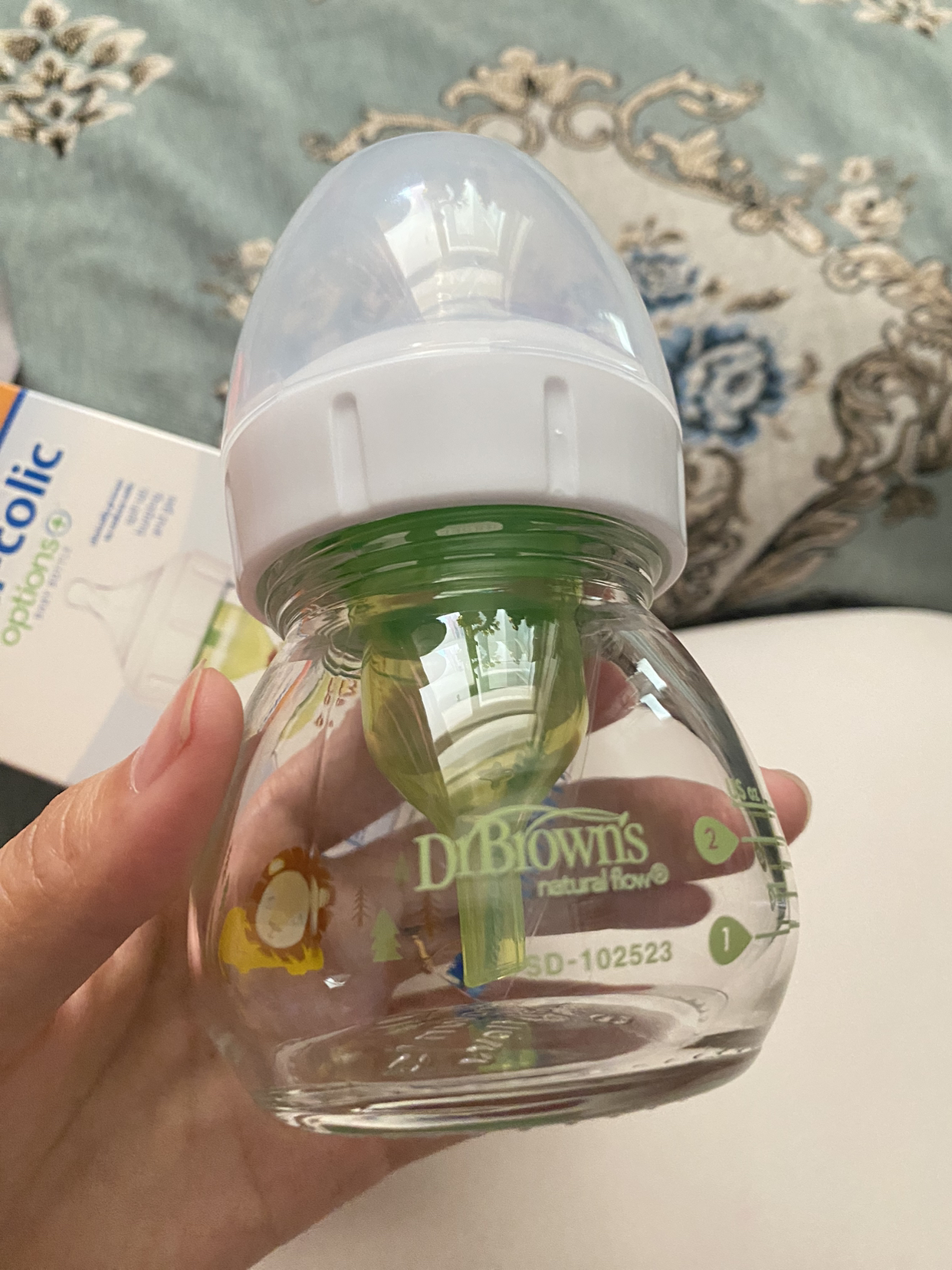 布朗博士 新生儿防胀气奶瓶宽口玻璃婴儿仿母乳奶嘴0岁宝宝用 60ml晒单图