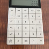 得力1589桌面计算器 白色 单个装 会计财务计算器办公用计算器 时尚平板按键轻薄机身晒单图