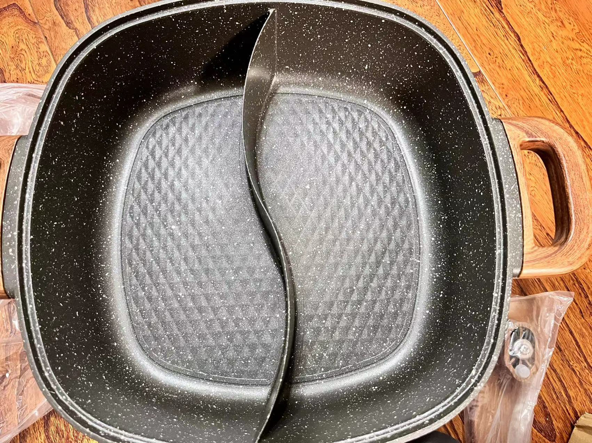 苏泊尔(SUPOR)多用途锅电火锅家用 多功能电热锅电煮锅6L大容量麦饭石色不粘锅鸳鸯火锅锅H3232FK609Y晒单图