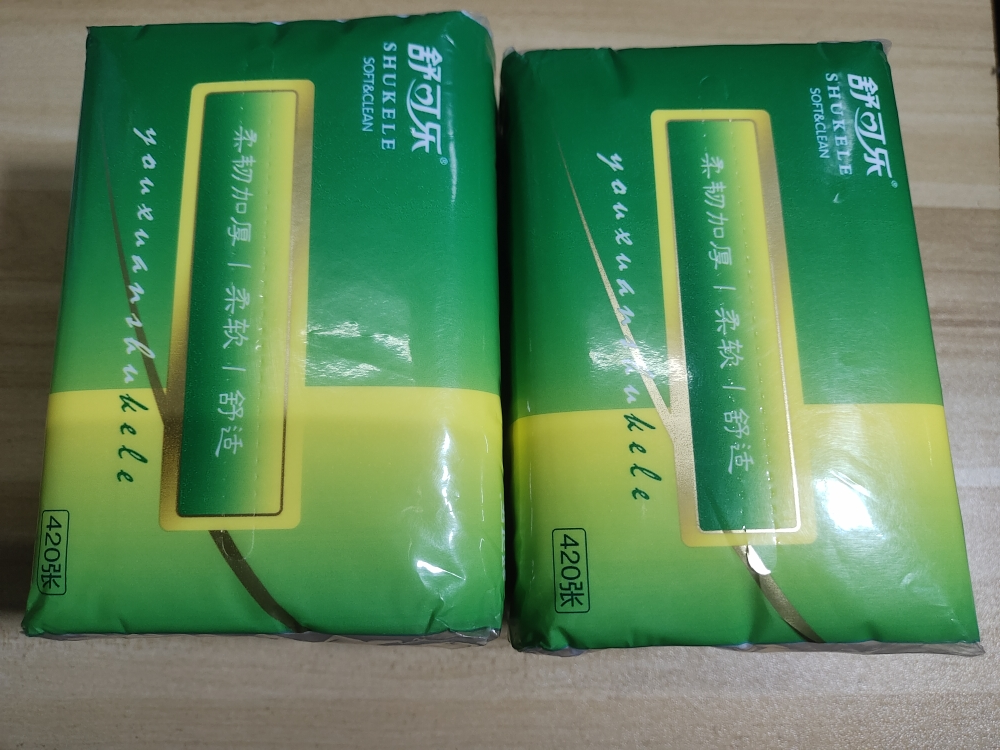 [2包装]舒可乐抽纸四层加厚420张大号餐巾纸大尺寸擦手纸家庭实惠装卫生纸巾晒单图