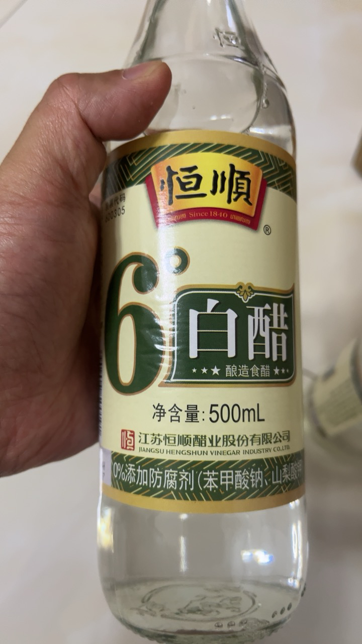 恒顺6度白醋500m*2瓶 炒菜烹调 凉拌 蘸料醋腌制泡菜腌菜食用家用晒单图