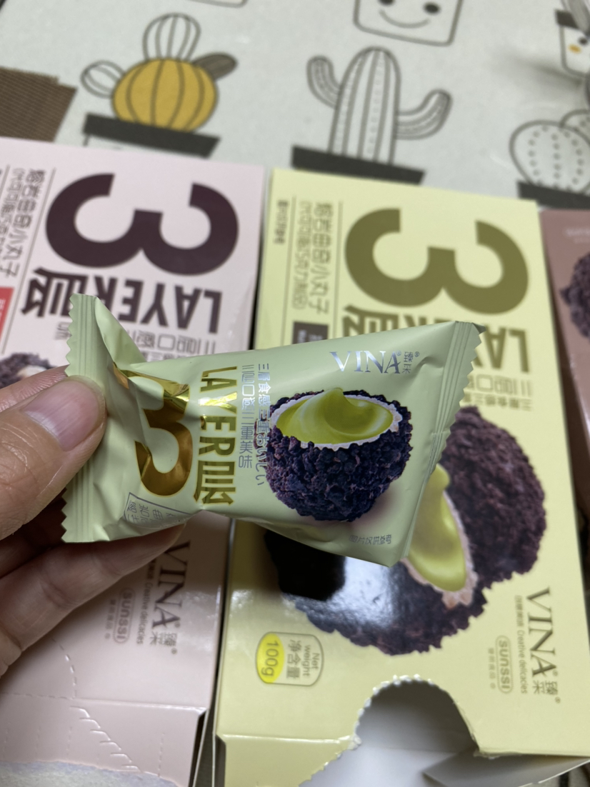 [3盒口味组合]法丽兹熔岩曲奇小丸子100g*3盒装抹茶味儿童小零食品苏宁宜品网红抹茶草莓酸奶晒单图