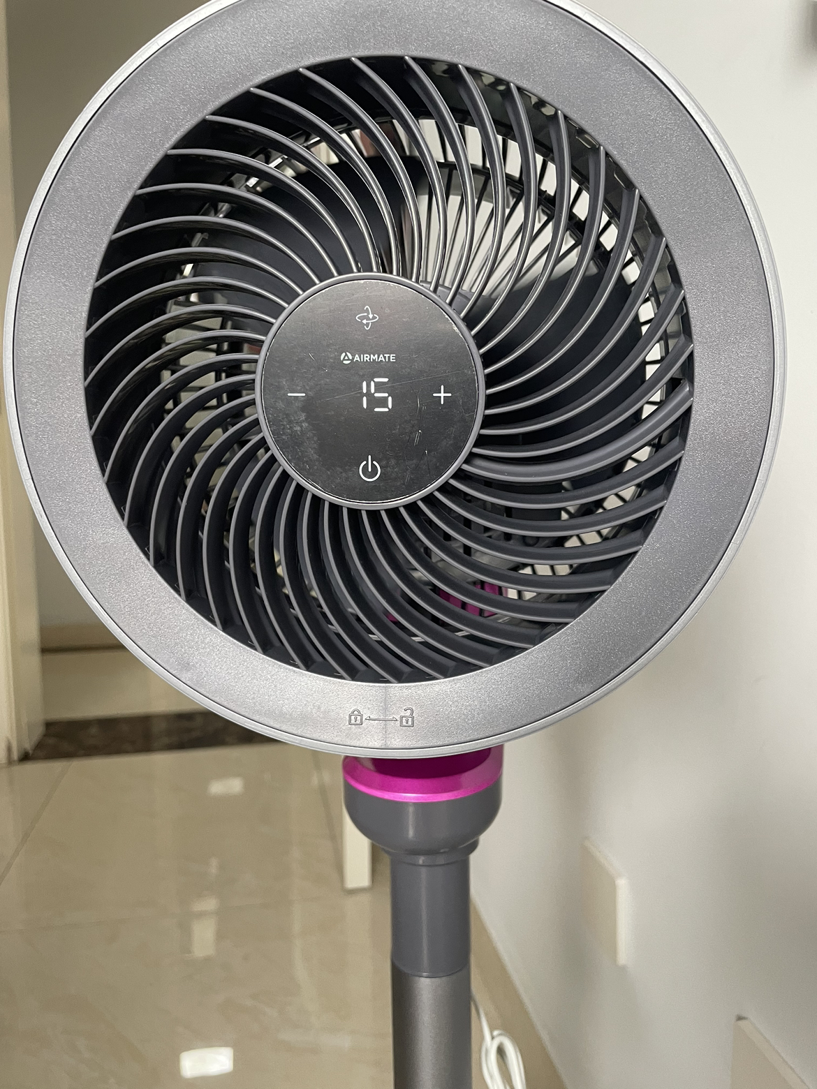 艾美特空气循环扇32档直流变频触控遥控360°摇头电风扇家用涡轮换气扇循环对流负离子净化 FA18-RD70 PRO紫色晒单图
