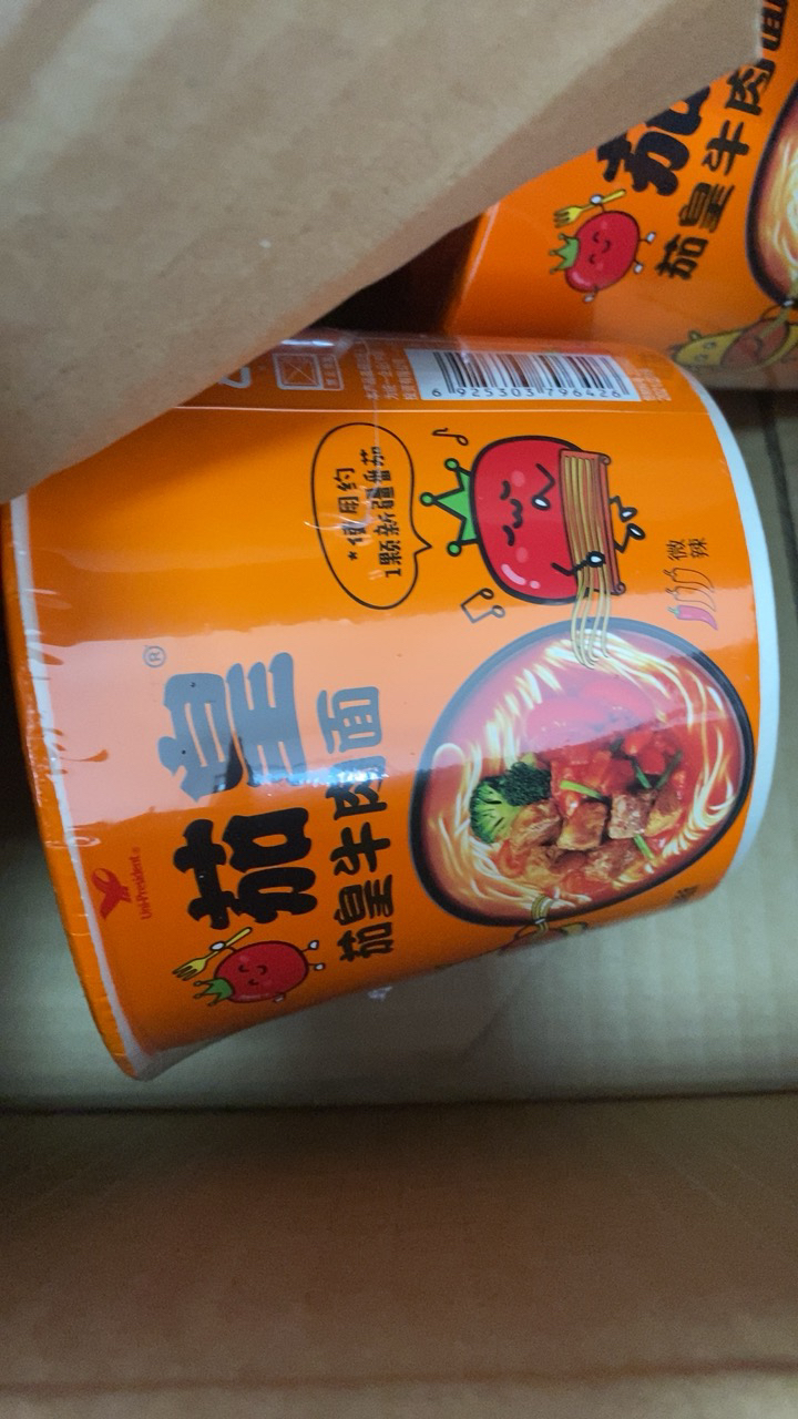 统一茄皇方便面新疆西红柿牛肉面桶装泡面方便速食夜120g*6桶晒单图