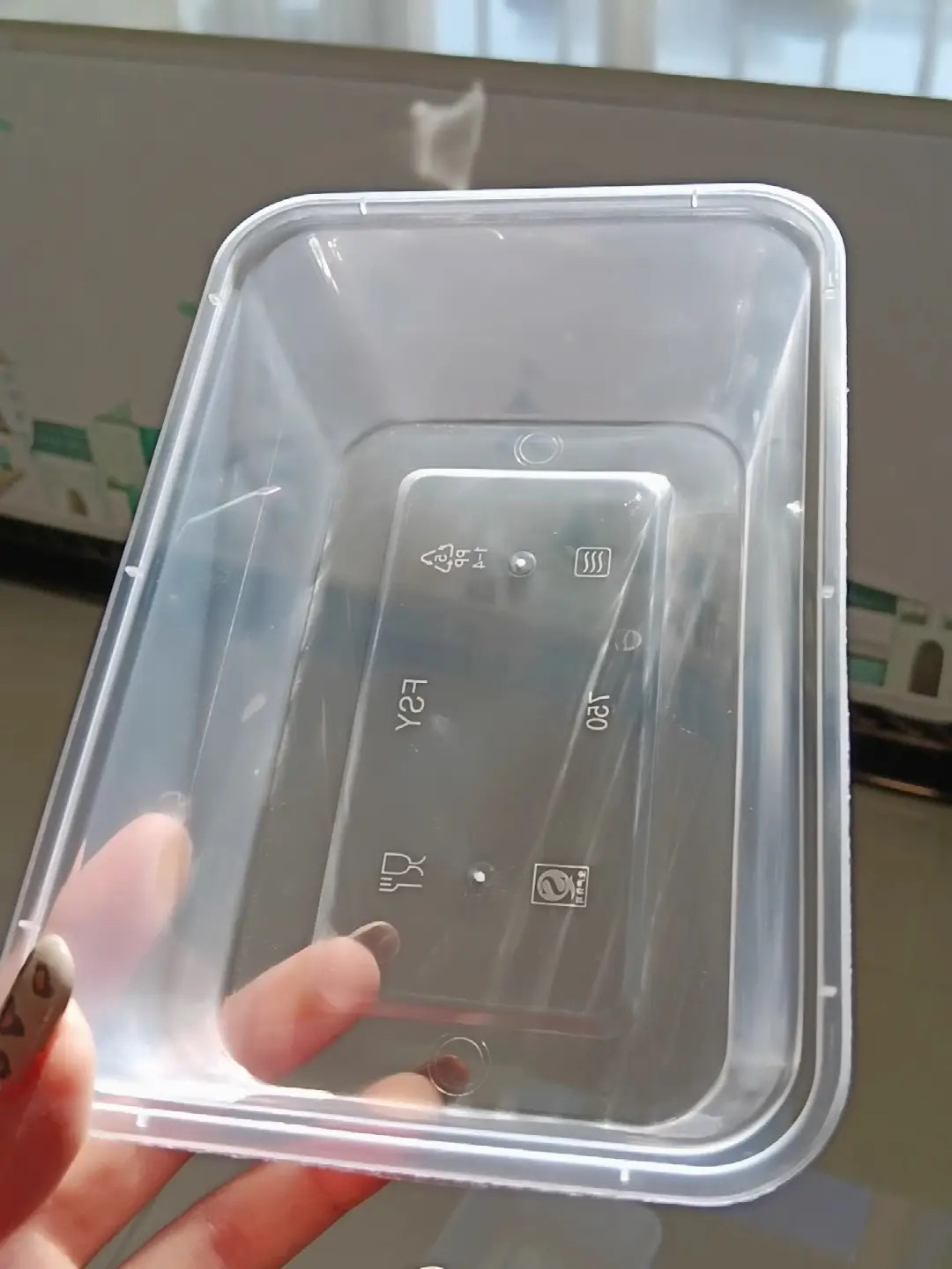 敬平一次性餐盒长方形打包盒透明塑料碗餐具外卖快餐一次性饭盒 长方形1000ml(20套带盖)透明一次性餐具晒单图