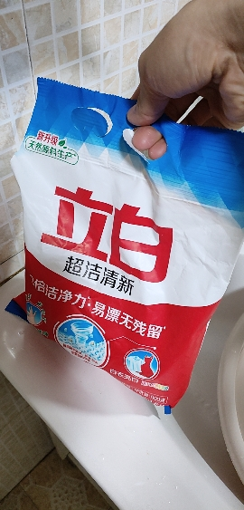立白洗衣粉900g*2袋超洁清新无磷不伤衣不伤手晒单图
