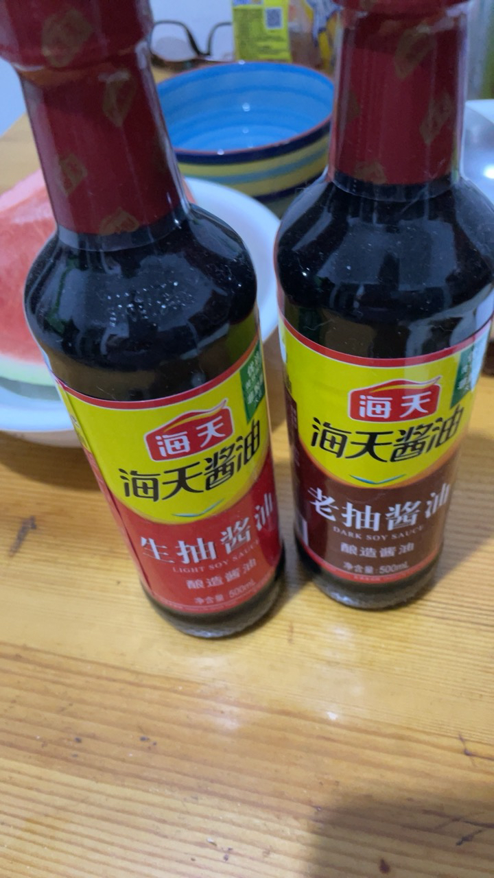 海天生抽500ml+老抽500ml组合酿造健康酱油调味品调料家用黄豆酿酱油苏宁宜品推荐晒单图