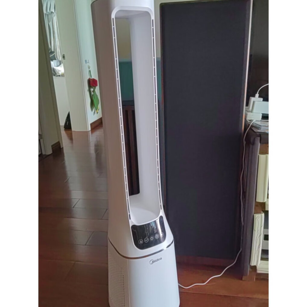 美的(Midea)无叶风扇AMS150E-PB 空气循环扇电风扇家用卧室电扇立式落地扇双效深净化风扇轻音智能遥控塔扇晒单图