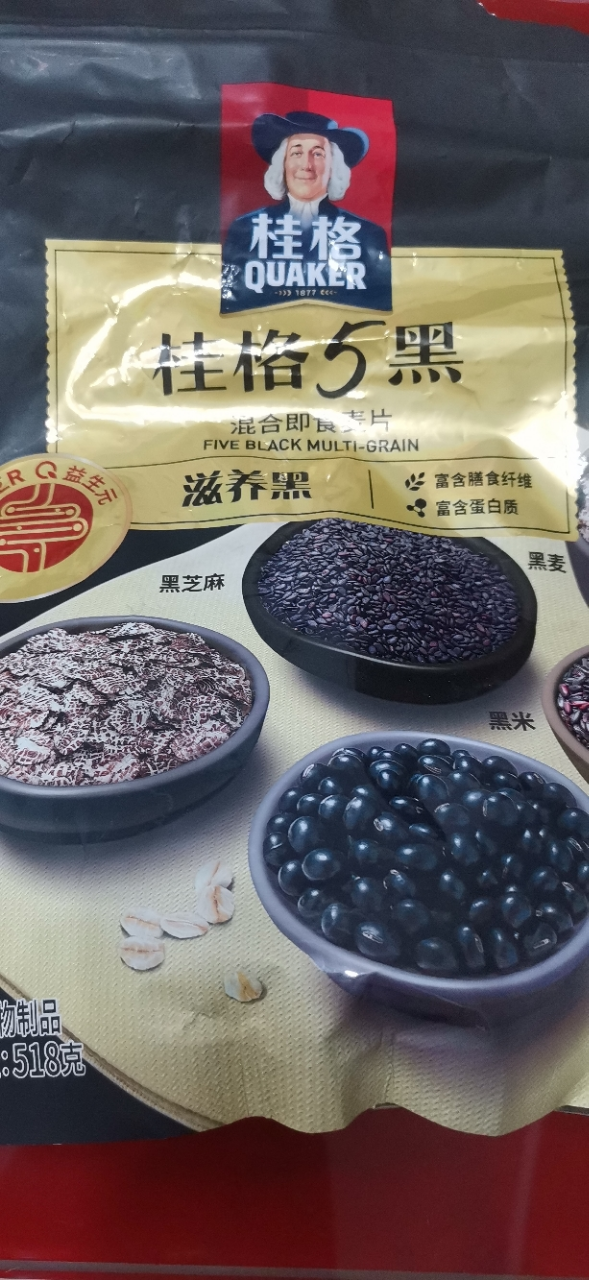 桂格五黑混合即食麦片518g*1包晒单图