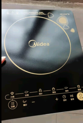 美的(Midea)恒匀火彩色面板电磁炉家用超薄电磁灶立体测温四重防水线下同款22RB09(汤锅+炒锅)晒单图