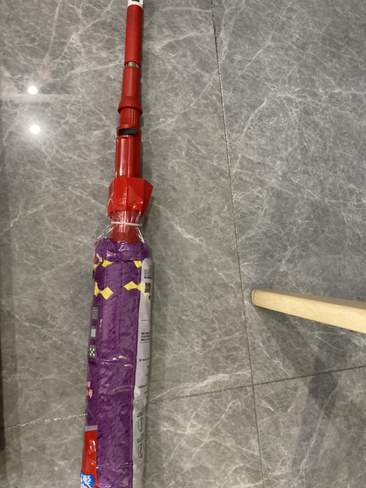 好媳妇拖把懒人免手洗旋转纤维棉线拖把不锈钢家用手拧水伸缩墩布 拧水拖-紫色晒单图