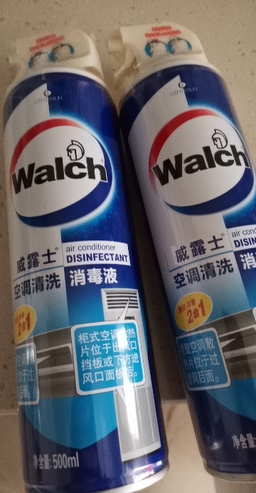 威露士(Walch)清洗消毒液500ml*2瓶 空调清洗剂 杀菌99.999% 挂壁立式均可用 免拆免洗晒单图