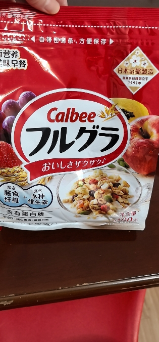 Calbee/卡乐比进口原味水果麦片380g即食燕麦片早餐饱腹食品冲饮晒单图