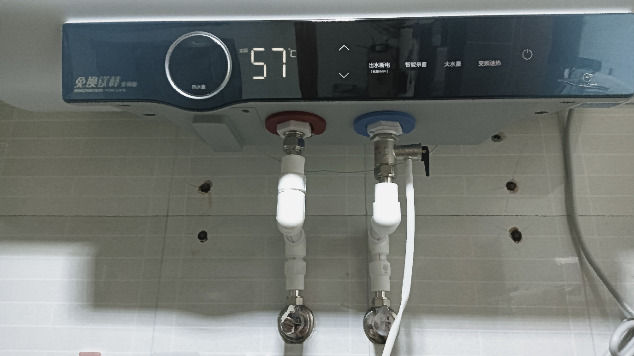 美的电热水器60升储水式 3300W变频 终身免换镁棒省钱 安全零电洗一级节能 智能家电 F6032-JA5(HE)晒单图