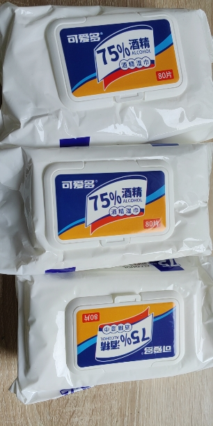 完美爱75%酒精湿巾80片*3包晒单图