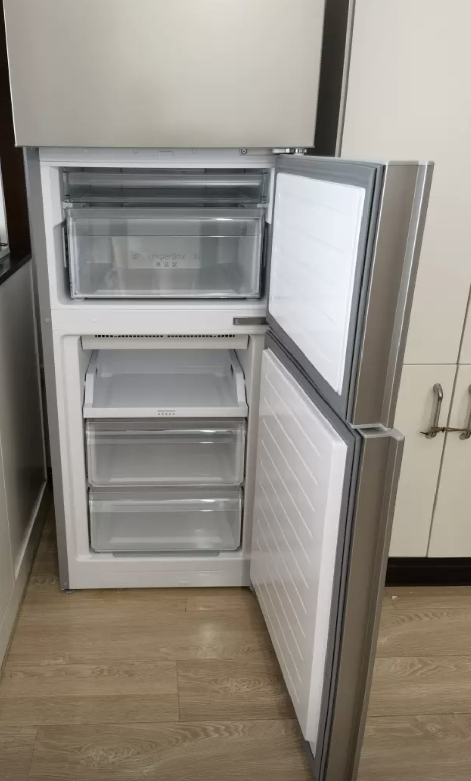 西门子 271升大容量三门冰箱家用 风冷无霜 分区保鲜 香槟金 KG28NV230C晒单图