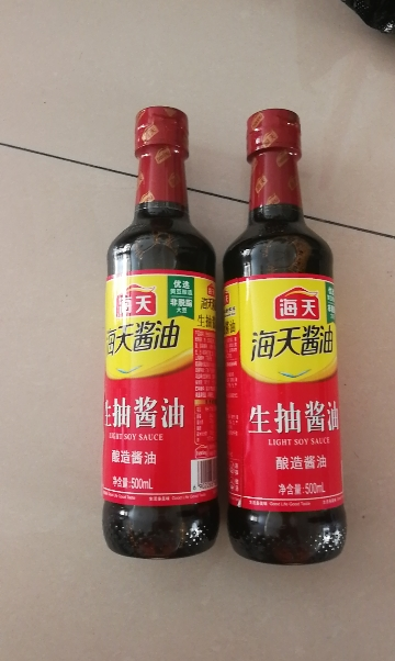 海天生抽酱油500mlPET*2瓶装家庭厨房调味上色炒菜焖炖晒单图