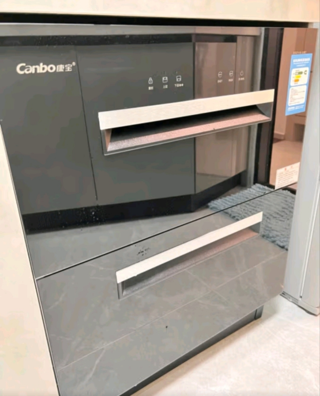 康宝(Canbo)磐石消毒柜118L大容量三层不锈钢嵌入式碗柜厨房餐具二星高温一体板架XDZ118-EMT晒单图
