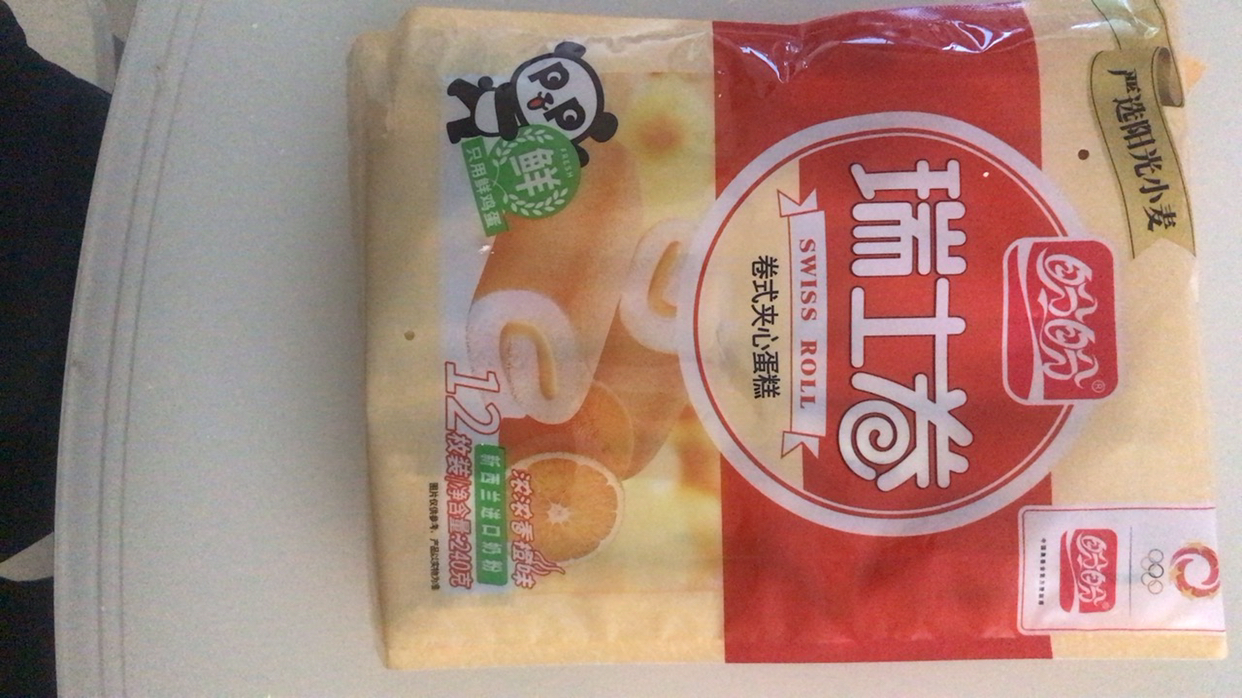 盼盼瑞士卷早餐面包休闲零食营养糕点小吃下午茶点心 香橙味240g -单包晒单图