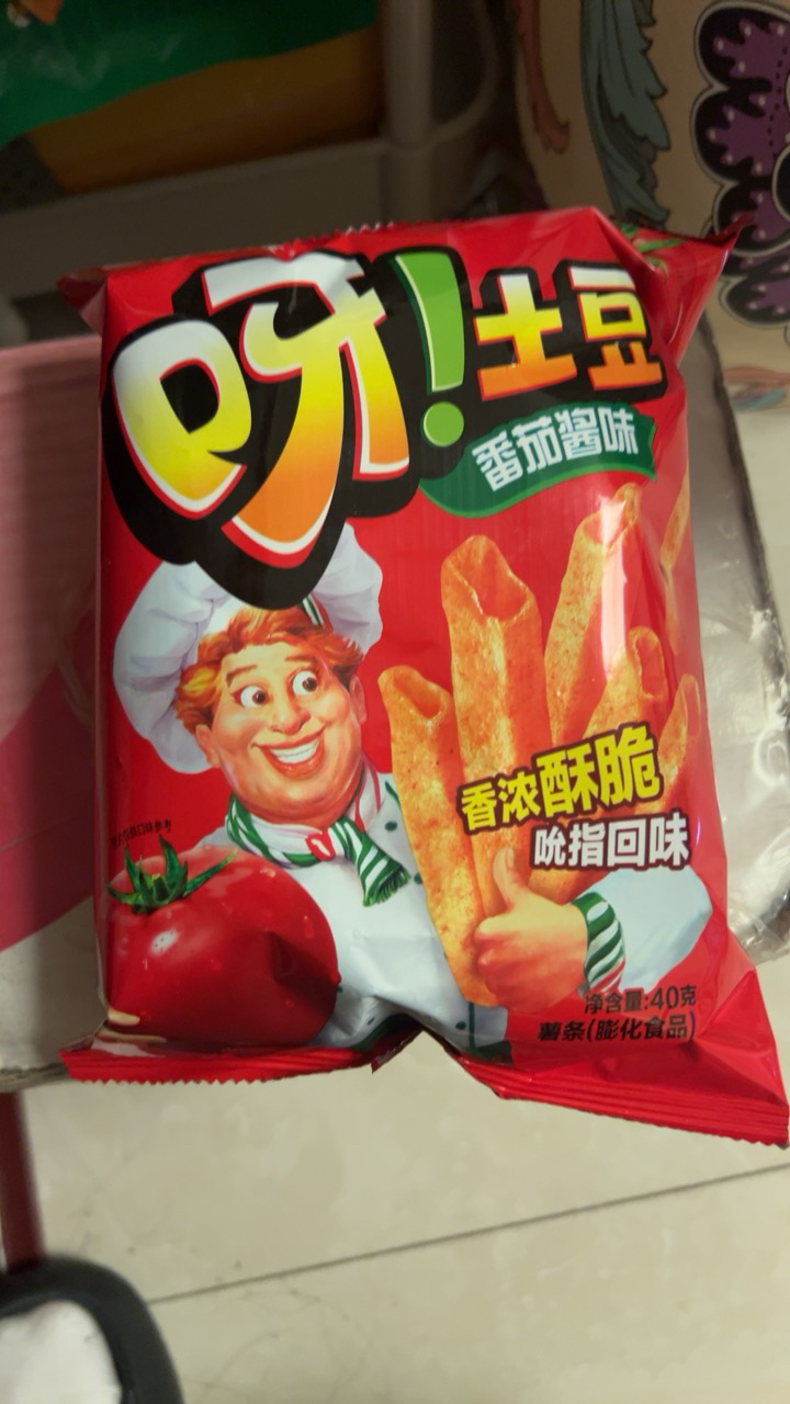 好丽友呀土豆薯条休闲食品小吃解馋小零食 番茄味40g*3袋晒单图
