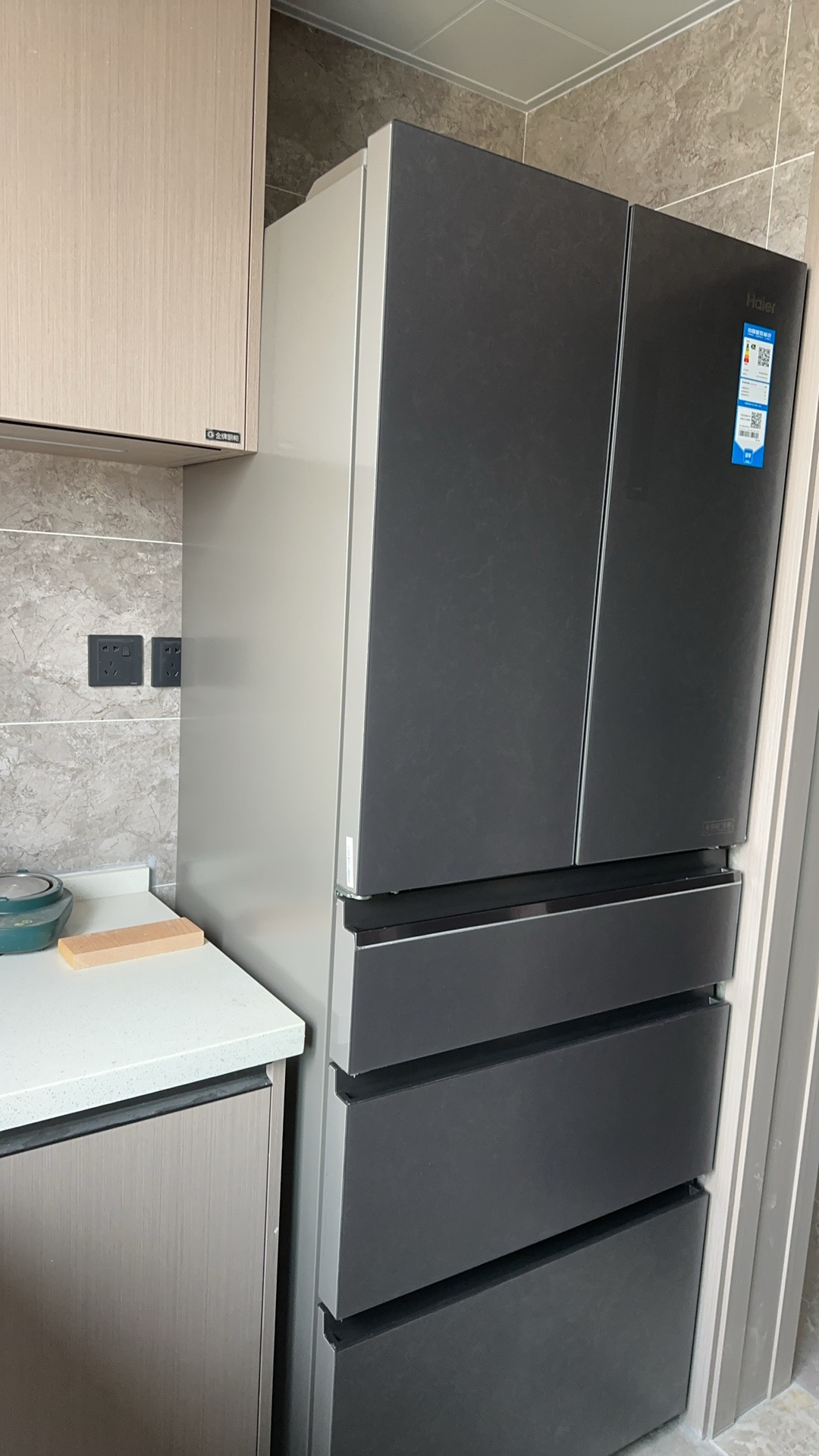 海尔(Haier)超薄零嵌425升多门冰箱 零距离自由嵌入 全空间保鲜 全温区变温 BCD-425WLHMD14SGU1晒单图