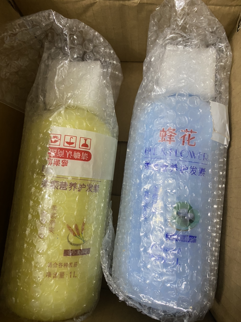 蜂花(BEE & FLOWER)柔顺营养1000ml+柔亮营养1000ml护发素小麦蛋白和丝肽精华各种发质修护滋养精华素晒单图