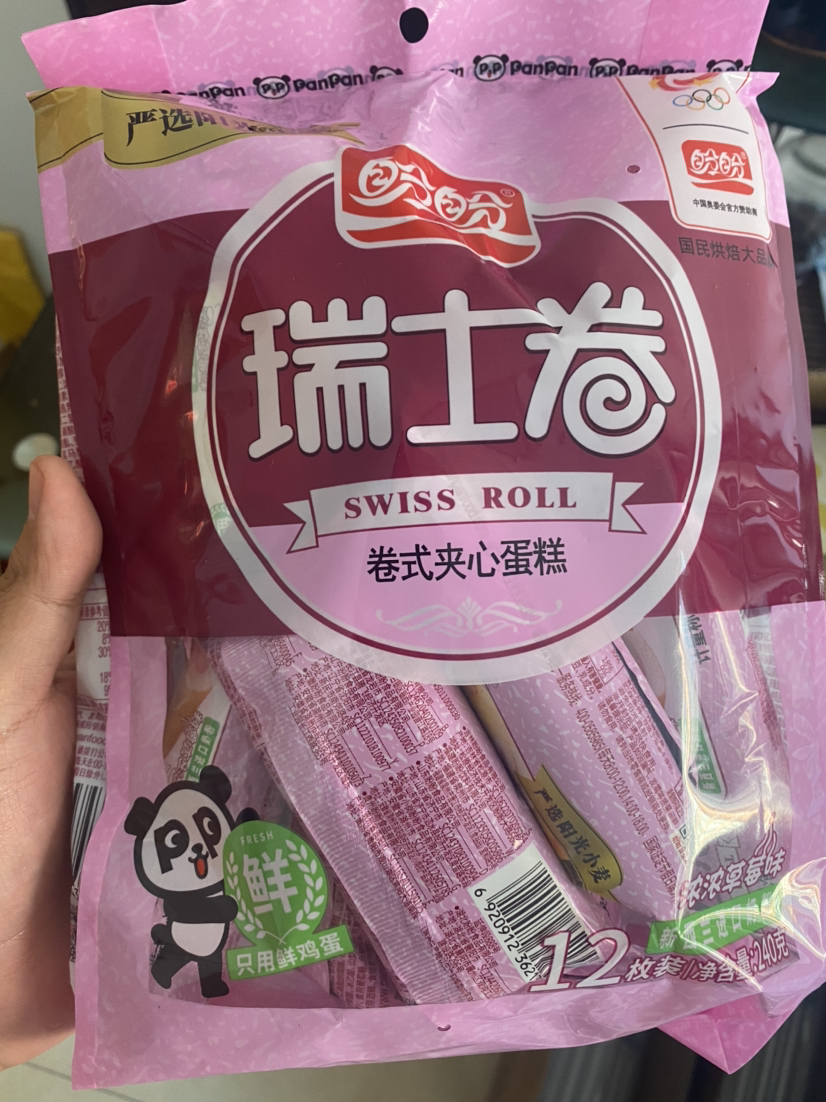 盼盼瑞士卷早餐面包休闲零食营养糕点小吃下午茶点心草莓味240g -单包晒单图