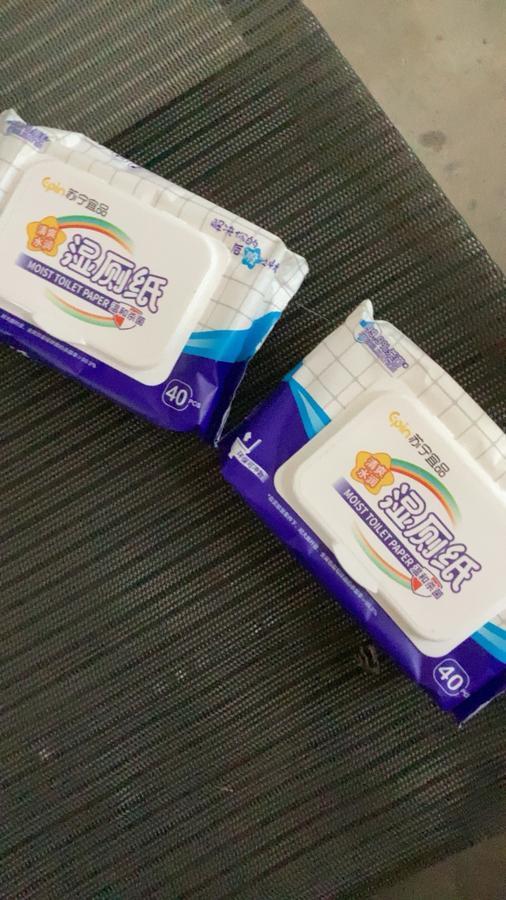 苏宁宜品湿厕纸40片*5包 带盖家庭装水润清爽擦屁屁湿厕纸擦拭细菌可冲散布晒单图