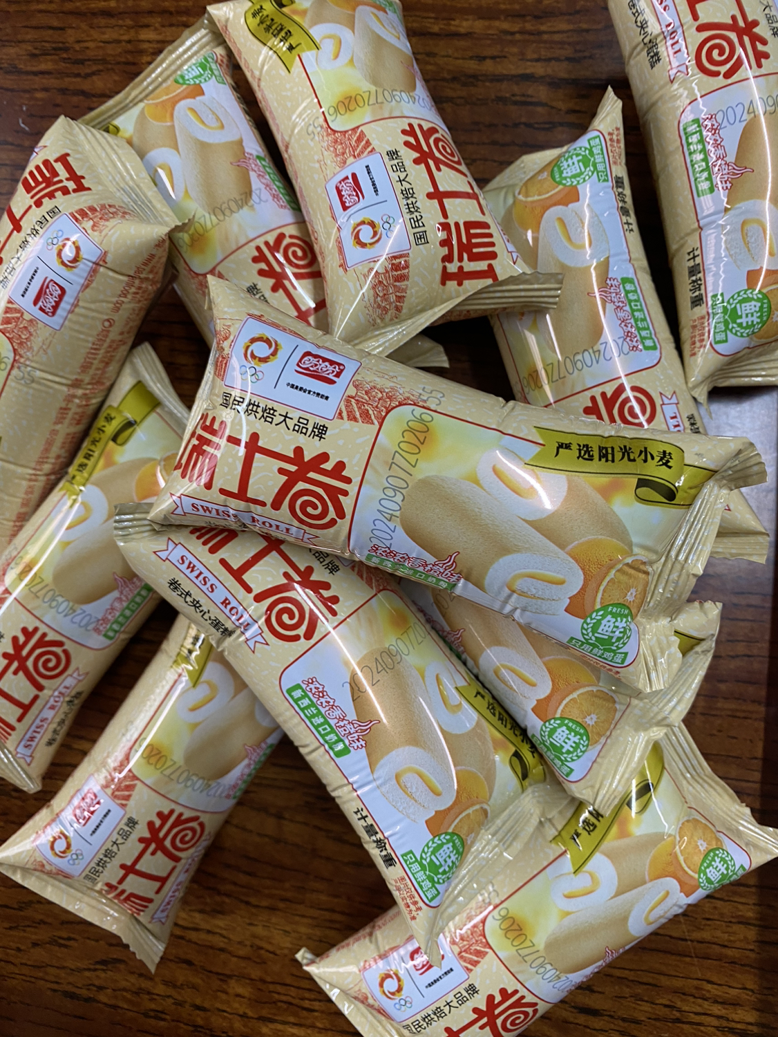 盼盼瑞士卷早餐面包休闲零食营养糕点小吃下午茶点心 香橙味240g -单包*2晒单图