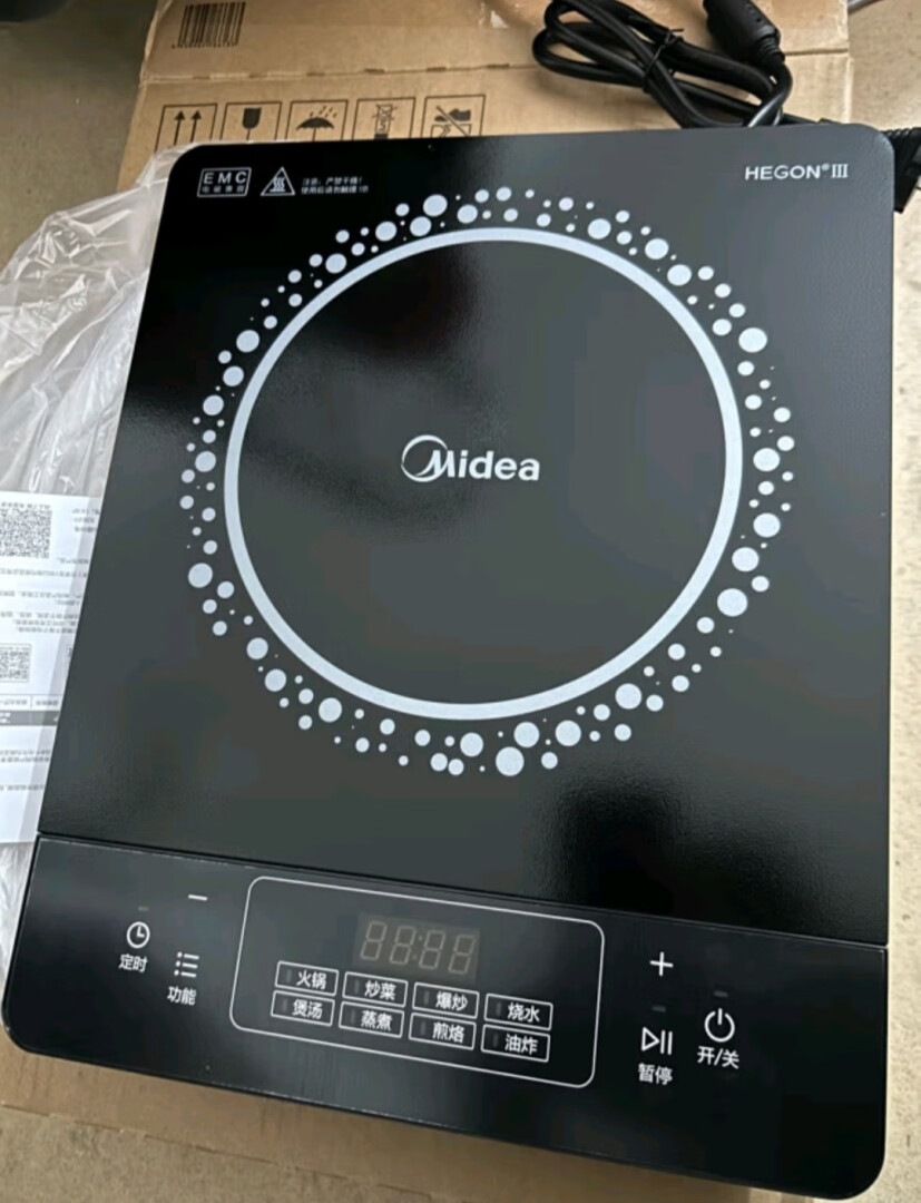 美的(Midea)电磁炉2200W大功率家用触控按键耐用面板八档火力定时功能电磁灶火锅炉 C22-RT22E01 补贴晒单图