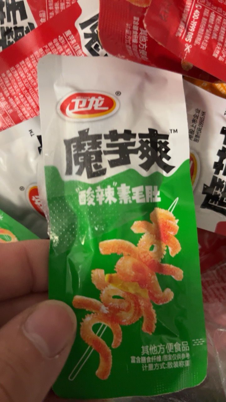卫龙辣条魔芋爽500g约28小包 香辣味麻辣味酸辣味混合 魔芋爽多口味混合发晒单图