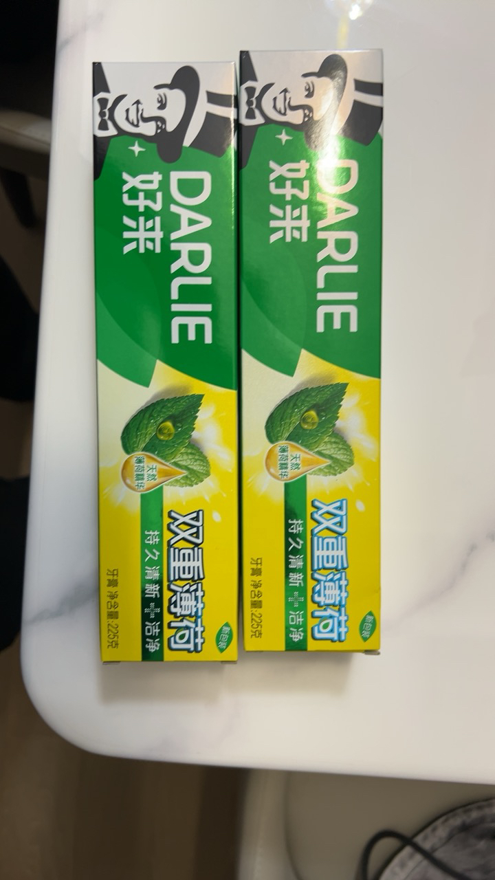 DARLIE好来(原黑人)双重薄荷牙膏家庭旅行装225g*2支 清新口气 防蛀固齿晒单图