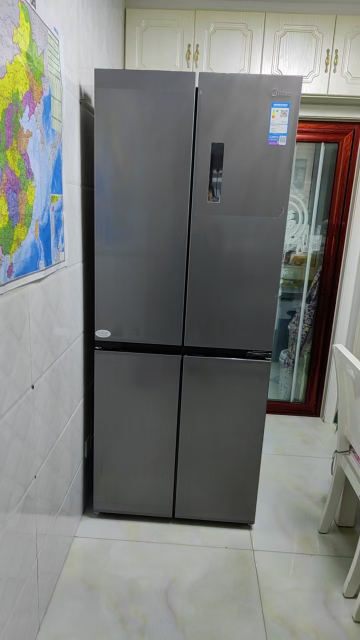 [官方正品]美的436升十字双开四开门多门超薄嵌入式底部散热大容量一级双变频智能家用冰箱 MR-457WUSPZE苍穹灰晒单图