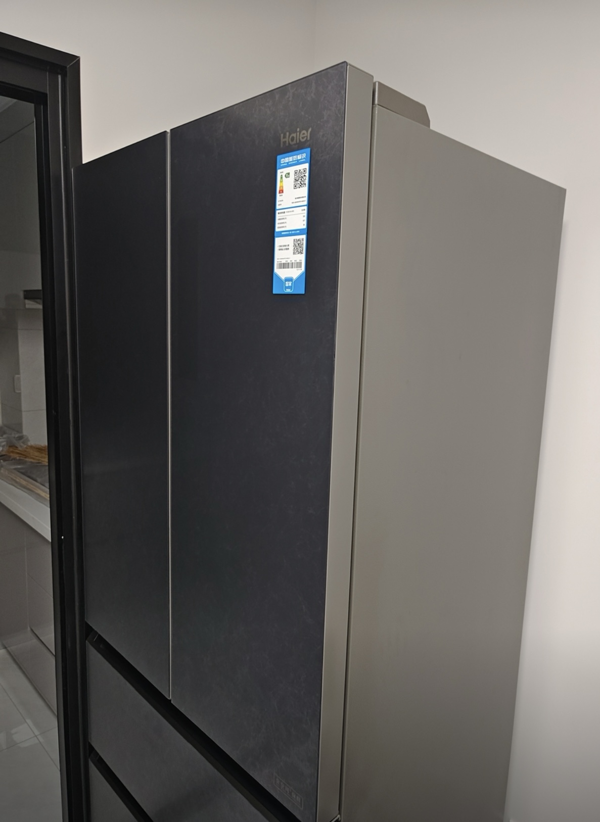 海尔(Haier)冰箱家用553升全空间保鲜零距离自由嵌入式对开门多门冰箱无霜一级能效超薄底部散热双系统电冰箱 553L晒单图