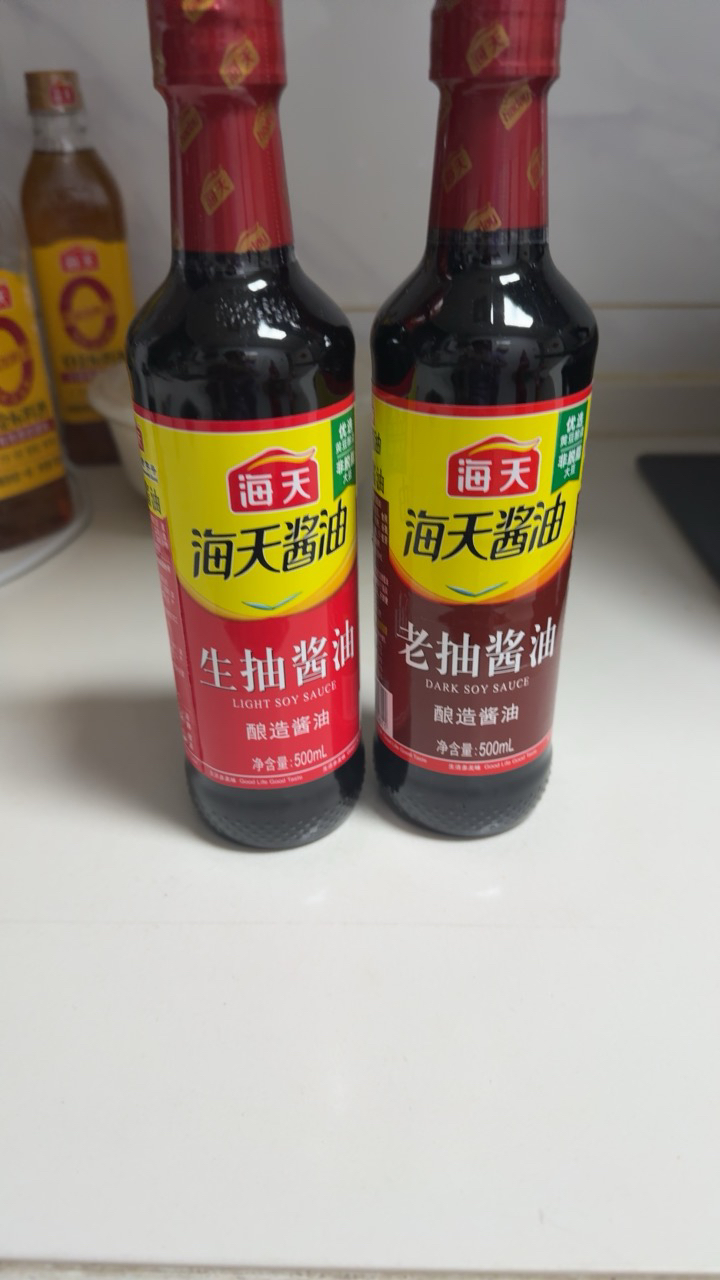 海天生抽酱油500ml+老抽酱油500ml调味组合晒单图