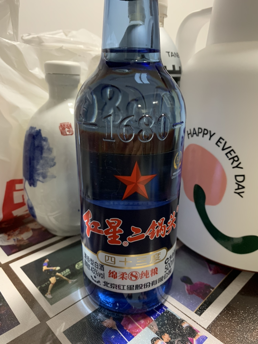 红星二锅头酒 绵柔8纯粮/陈酿 43度500ml 单瓶装清香型白酒(新老包装随机发货)晒单图