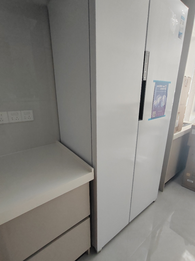 美的60cm薄系列550升电冰箱双开门对开门一级能效无霜冷藏冷冻家用大冰箱MR-577WKPZE超薄大容量晒单图