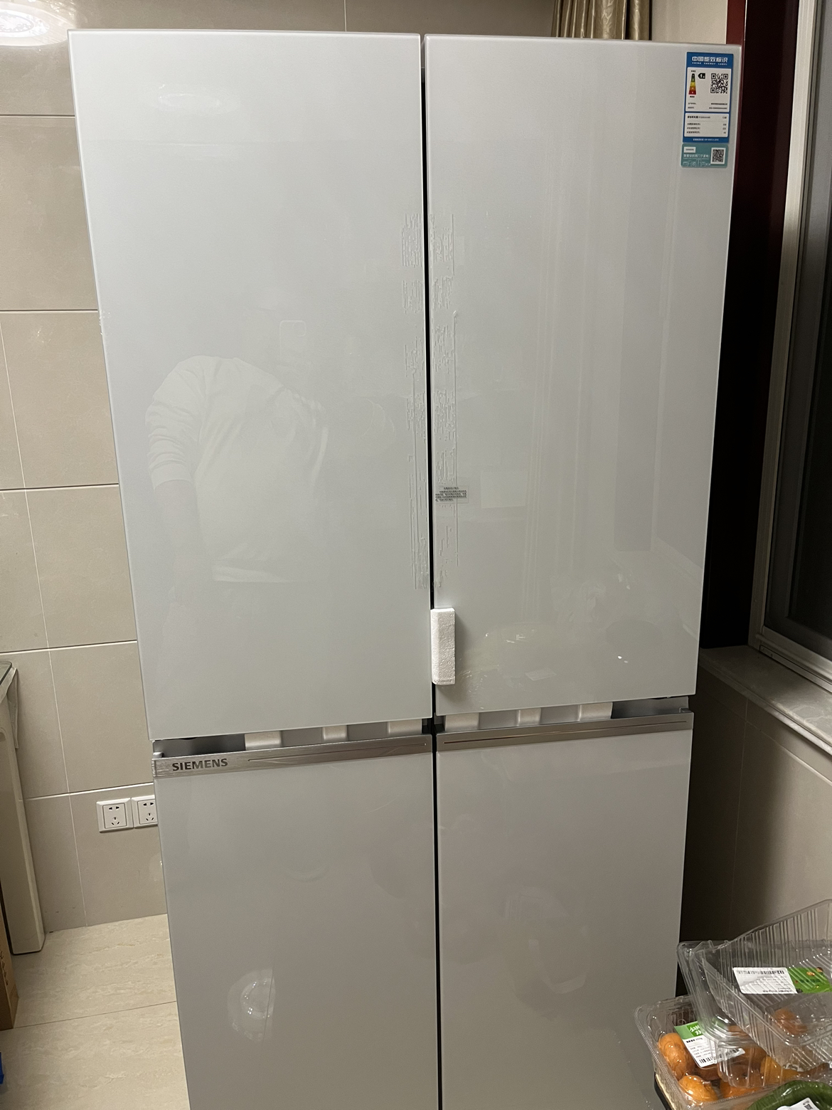 西门子530升十字对开门四开门多门变频冰箱家用大容量风冷无霜玻璃面板 超氧恒鲜杀菌 支持国家补贴 KC82VA320C晒单图