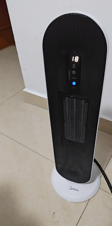 美的(Midea)暖风机取暖器家用办公室客厅卧室便携式电暖器气速热智能遥控定时HFW20EB晒单图