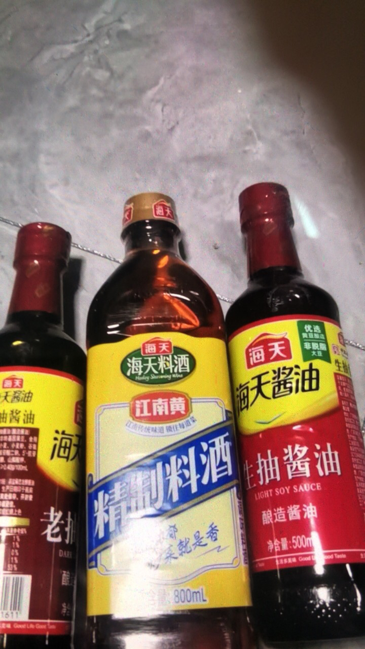 海天生抽酱油500ml+老抽酱油500ml+精制料酒800ml(YZ)晒单图