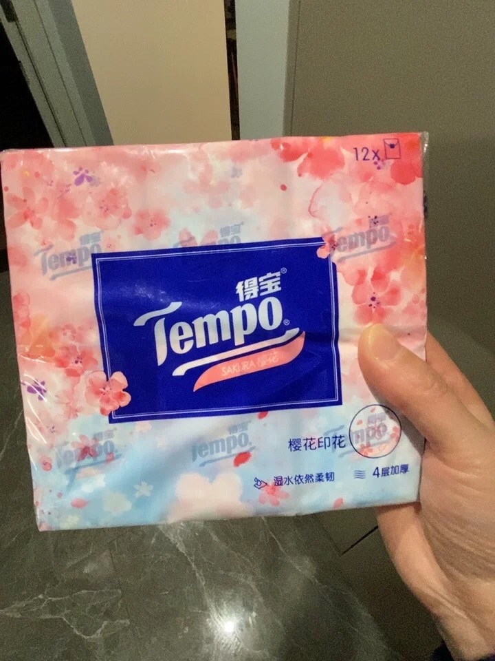 Tempo得宝樱花味迷你手帕纸7片12包纸巾 4层加厚外出迷你便携小包装有香卫生纸餐巾纸(新旧包装交替发货)晒单图