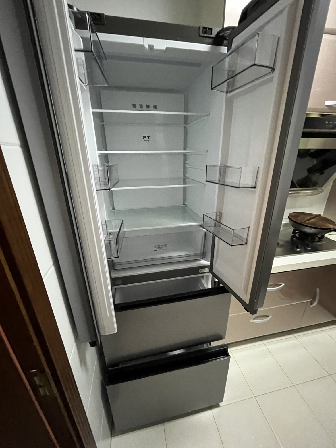 [自营]美的冰箱(Midea)417法式多门60CM超薄冰箱嵌入式 一级变频风冷无霜 MR-417WFPE钛钢灰-星烁晒单图