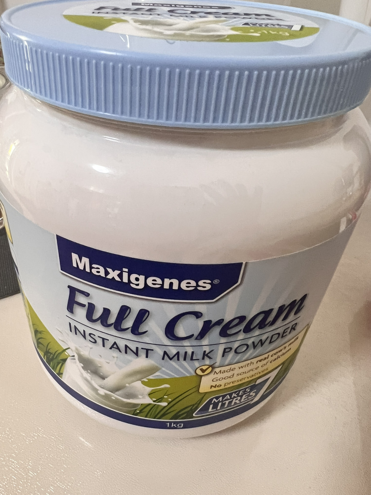 新效期[保税]2罐-保税发美可卓Maxigenes蓝胖子全脂高钙牛奶粉1kg澳洲进口全脂成人青少年成人中老年孕妇晒单图